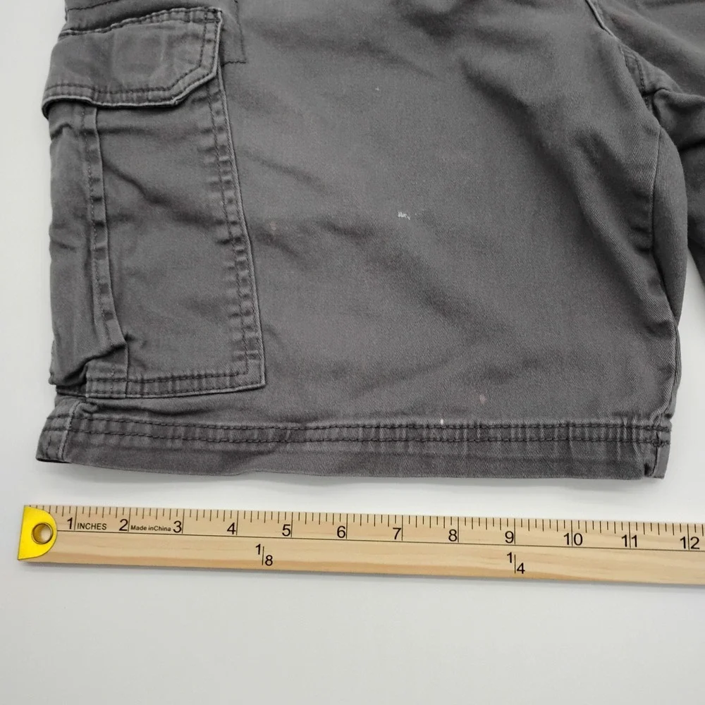 George Mens Cargo Shorts Gray Size 38 Cotton Stretch Casual Utility Outdoor